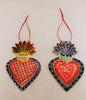 Ornament Sacred Heart Flat Set of 2 MultiColors