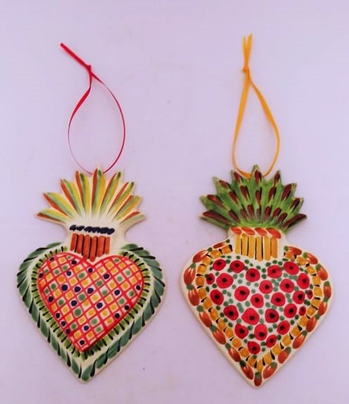 Adorno Sagrado Corazón Plano Juego de 2 Multicolores 