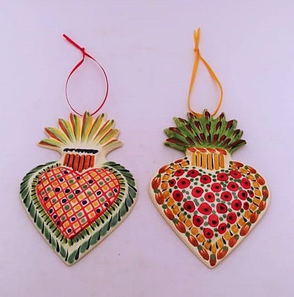 Adorno Sagrado Corazón Plano Juego de 2 Multicolores 