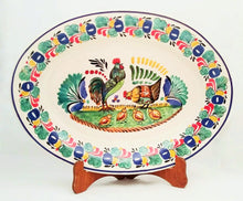 Rooster Family  Decorative / Serving Oval Platter 17.3*21.6" MultiColors