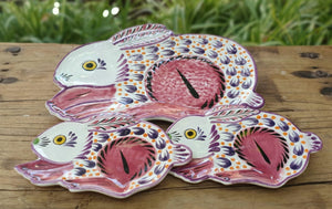 Rabbit Dish Plate Set of 3 Pieces Multi-colors