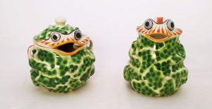 Frog Set of Creamer and Sugar in Multi-colors