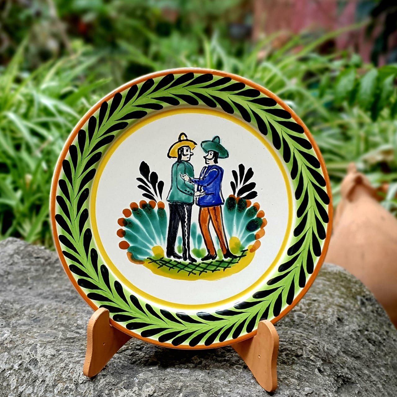 Two Mens Wedding Plate Multi Colors